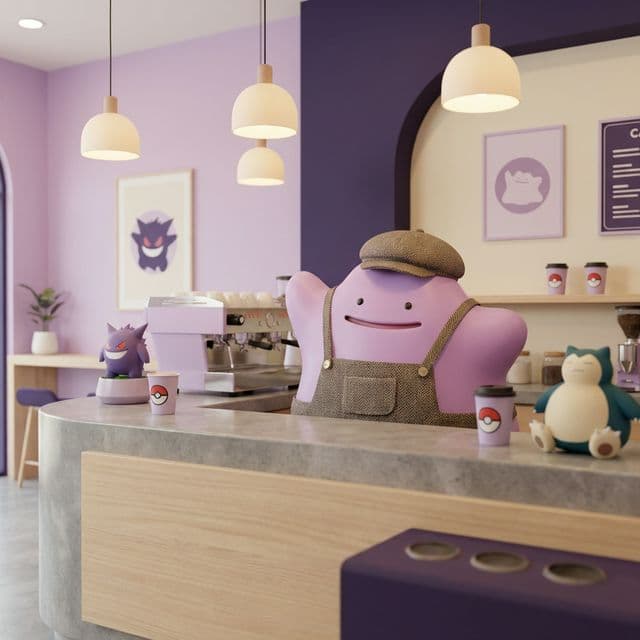 메타몽 카페 일러스트