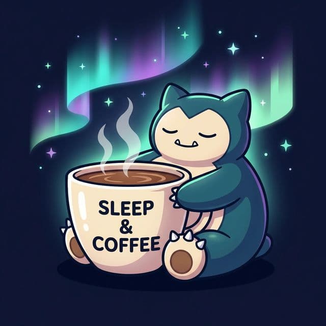 잠만보 카페 일러스트